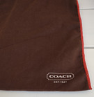 Coach Dust Bag Pouch Pouch Brown Red Trim Drawstring Logo 16  X 13 25  Free Ship