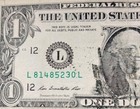 2013 One Dollar Bill Smear Ink Error In Front And Back