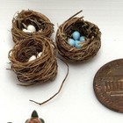 Miniature Song Birds   Nests Lot Of 6 Dollhouse Fairy Garden Mini Micro Props