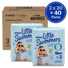 2 Packs Of 20 Huggies Little Swimmers Disposable Swim Diapers Size 3 16-26