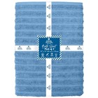 Bath Sheet 2 Pack Medium Blue 35x70 Inch Ribbed Luxury Cotton Large Towel Art