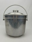 Hammered Aluminum Mcm Vintage Ice Bucket Made In Italy Mid Century