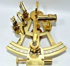 Brass Nautical Polish Finish German Astrolabe Marine Sextant W leather Box Gift