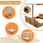 Petscosset Wooden Sandbox With Lid Outdoor Sand Box With Cover For Kids Ages 4-8