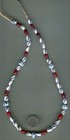 African Trade Beads Vintage Antique Venetian Glass Oval White Heart White Fancy
