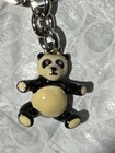 Rare   Collectible Vintage Coach 3d Blk w Enamel Panda Bear Keychain Bag Key Fob