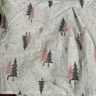 Nursery Bed Skirt Crib Dust Ruffle White Pink Gray Trees Outdoor Nature Girl