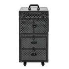 Lockable Rolling Makeup Train Case Hairdressing Cosmetic Travel Case With Wheels