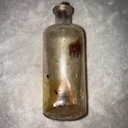 Antique Glass Apothecary Bottle Original Cork Unknown Brown Substance Uv Glow 6 