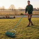 18in Lawn Aerator  Heavy Duty Rolling Aerator Lawn Tool  Manual Lawn Aerator