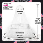 Mosquito Net Bed Canopy For Twin Queen Full Bed  White Polyester  8 3ft Height