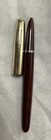 Excellent- Restored Parker 51 Vacumatic 1948 Cordovan Brown Gold Cap 14k F Nib