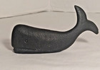 Vintage Cast Iron Whale Figurine Paperweight Black 4  Inch Small Statue Heavy