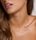 Gold Bubble Letter Necklace For Women 14k Gold Plated Balloon Initial Letter Pen