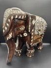 Antique Anglo Indian Inlaid Elephant Carved Rosewood Ebony Asia Chinese Huge