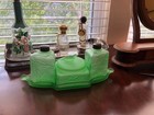 Rare Vintage Tweety Bird Green Powder Jar Vanity Dresser Set By Tiffin   Dermay