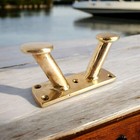 Solid Brass V-shaped Boat Cleat Dock Mooring Hook Nautical Rope Holder