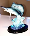 Marlin Sail Fish Florida Souvenir Coral Plastic Aqua Blue