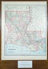 Vintage 1901 Louisiana Map 11 x14  Old Antique Original New Orleans Lake Charles