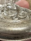 Antique Art Nouveau Woman Sterling Silver Cut Glass Vanity Powder Jar