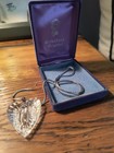 Waterford Crystal Heart Pendant Necklace Radiant Cut Vintage Original Velvet Box