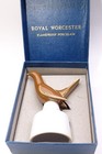 Vintage 2-pc Royal Worcester Shiny Lustre Brown Bird Pie Funnel vent England Box