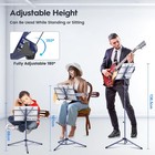 Foldable Metal Sheet Music Stand Portable Tripod Base Carrying Bag Holder Blue