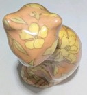 Vintage Decoupage Floral Motif Kitty Cat Figurine Statue 80s 12  Ceramic