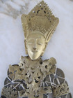 Two Antique Indonesian Bali China Cash Coin Prosperity Dolls  17 1 2  Tall