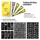  95 Pcs 3 Pages Tattoo Stencils 4 Pcs 3 Color Temporary Tattoo Kit  Black Brown 