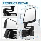 Pair View Door Mirrors Manual Side Set Right Left Black Fits Jeep Wrangler 87-02
