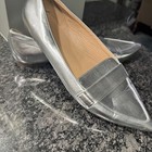 A n a Women s Silver Pointed Toe Loafer Flats Size 11m Metallic Dress Shoes