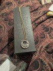 Vintage Boho Silver Tone Glass Necklace With Chain 