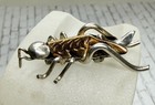 Antique Sterling Silver   Brass  Grasshopper Pin brooch Victorian Era  Acid Test