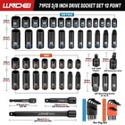 3 8 Inch Drive 12 Point Socket Set 71 Piece sae 5 16-3 4in  And Metric 8-22mm   