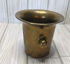 Vintage Large Heavy Solid Brass Pharmacy   Apothecary Mortar Lions See Info