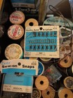 Vintage Sewing Supplies Lot Thread Dritz Risdon Singer Elastic Notions