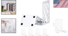 Elegant Metal Bookends Set Of 3 Pairs     Heavy-duty Book Supports In White