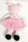 Baby Starters Plush Baby Doll 12  Pink   White Satin Skirt Pigtails Polka Dot