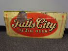 Circa 1930s Falls City Super Bru Tin Tacker Sign  Louisville  Kentucky