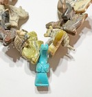 Beautiful Hand Carved Kewa Pueblo Fetish Necklace Turquoise  Agate   Jet 28 