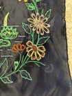 Vintage Swan Embroidery On Satin 