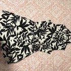 Jopra Black White Leaf Print Collared Belted Sleeveless Romper M
