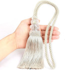 Curtain Tiebacks With Tassel Elegant Decorative Curtain Holdback  2 Pcs Beige 