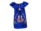 Handmade Girls Off The Shoulder Embroidered Mexican Dress - Size 2