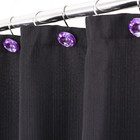 Purple Crystal Shower Curtain Hooks  Lavender Bling Glitter Sparkle Shiny Round 
