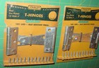 4 Vintage T-hinges 3  Barn Garage Workshop Cupboard Door Hardware Stanley Usa