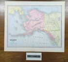 Vintage 1883 Alaska Map 13 x11  Old Antique Original Aleutian Islands Juneau Ak