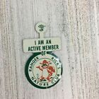 Vtg Ranger Ricks Nature Club I   m An Active Member Button Lapel Tab Pin Badge