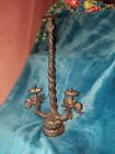 Vtg  Metal Iron Dragon Candles Holder Asian